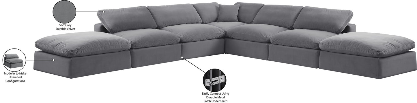 Comfy - 7 Piece Velvet Modular Corner Sectional