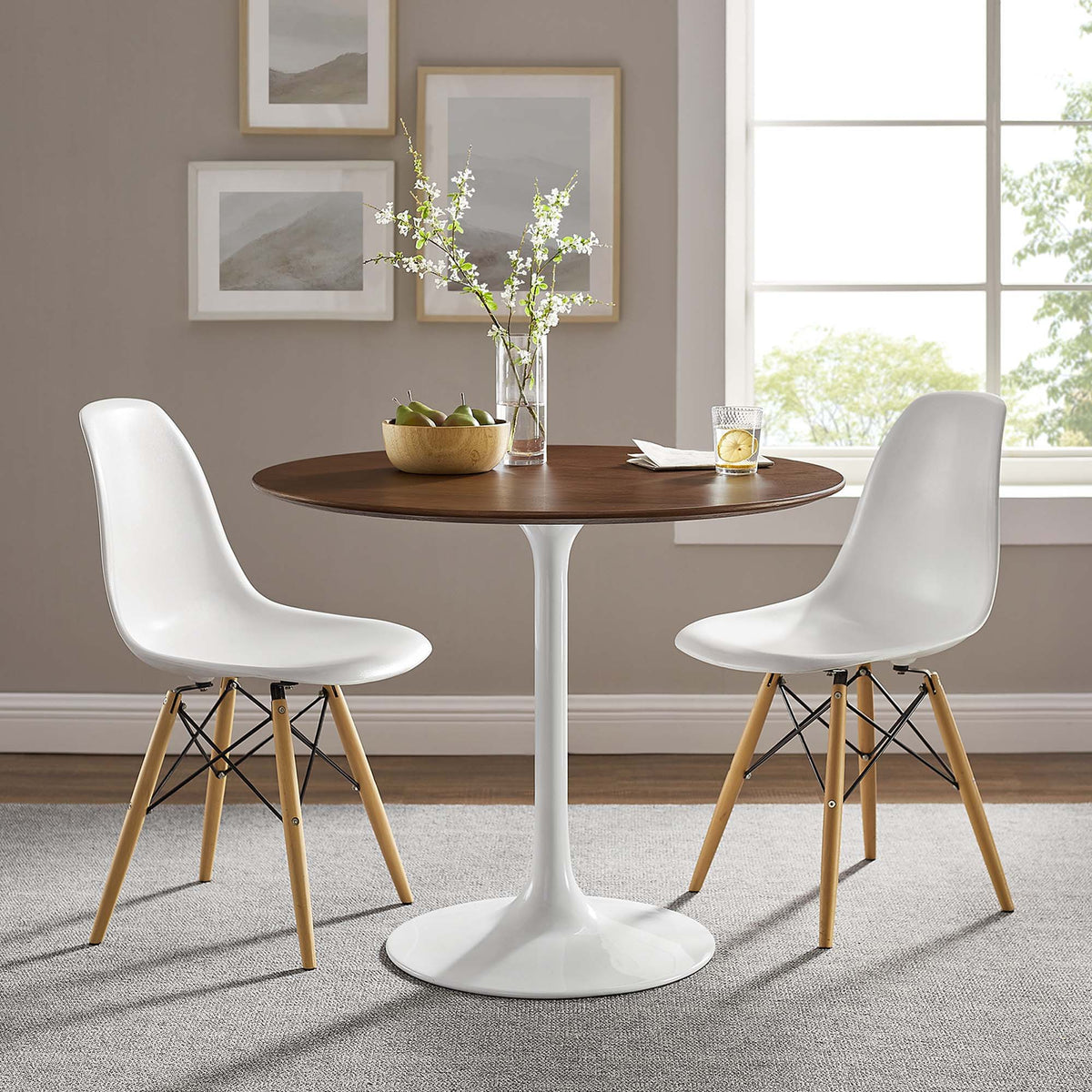 Lippa Round 36" Dining Table - Wood, Walnut