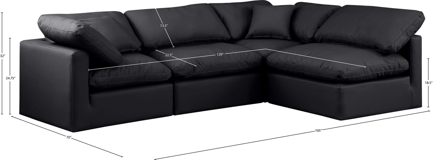 Indulge - Faux Leather 4 Piece Modular Sectional