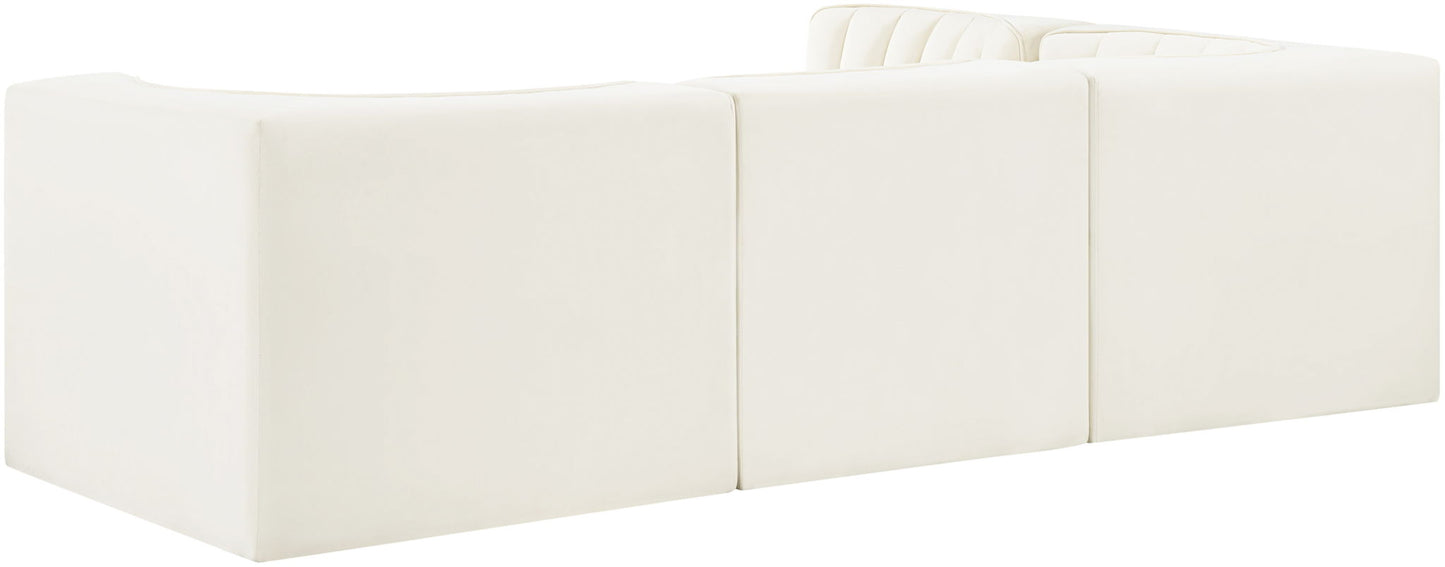 Rummi - Velvet Performance Fabric Upholstered 4 Piece Modular Sectional