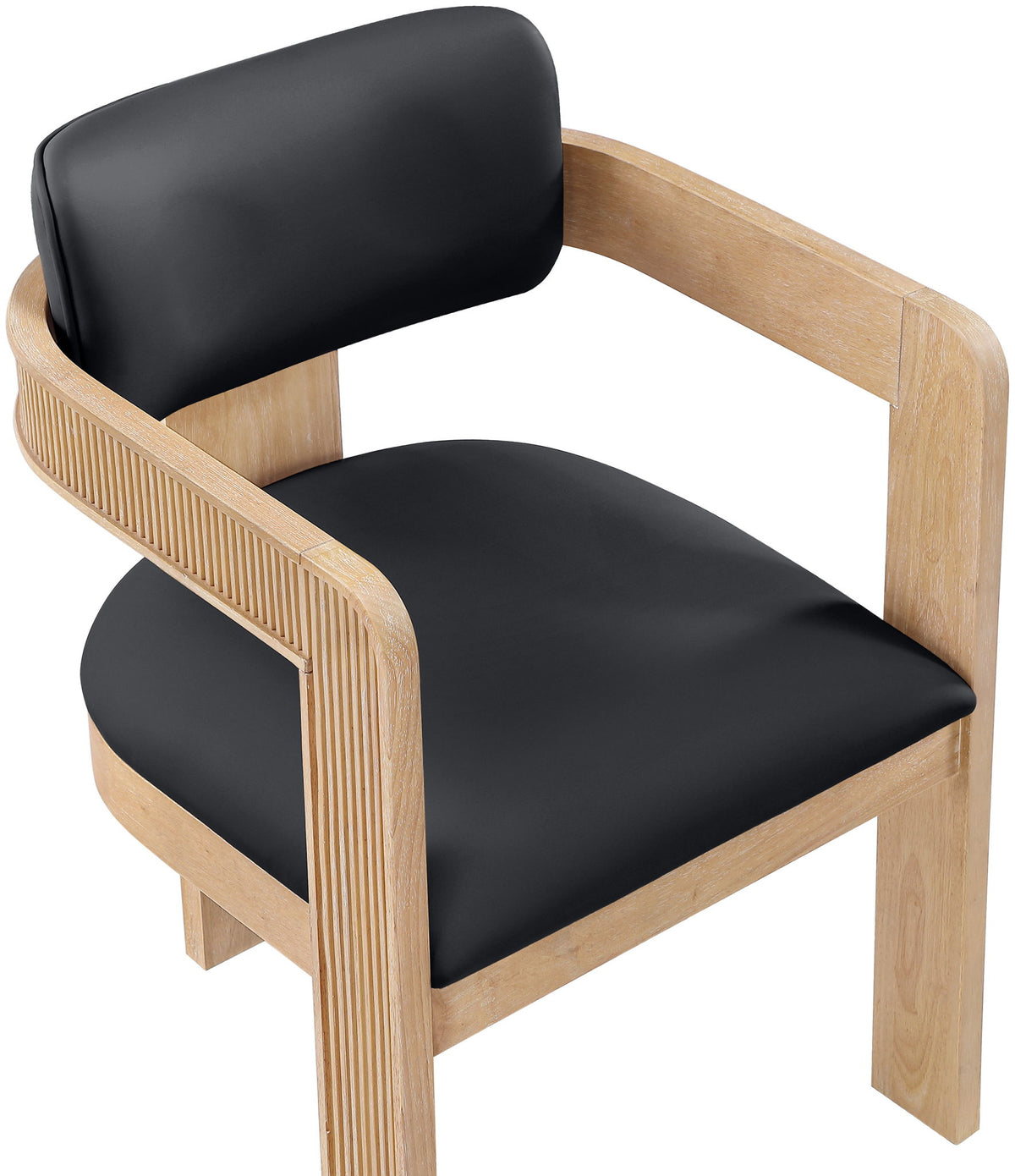 Sacha - Vegan Leather Upholstered Dining Chair With Natural Base (Set of 2)