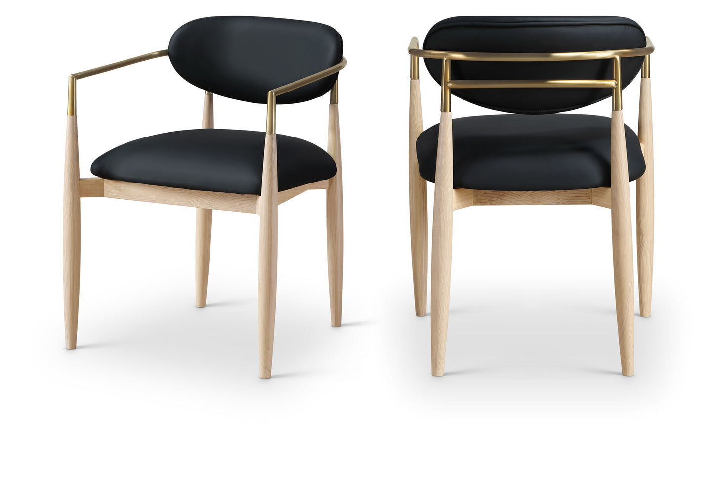Riccio - Dining Arm Chair (Set of 2) - Natural And Gold Frame