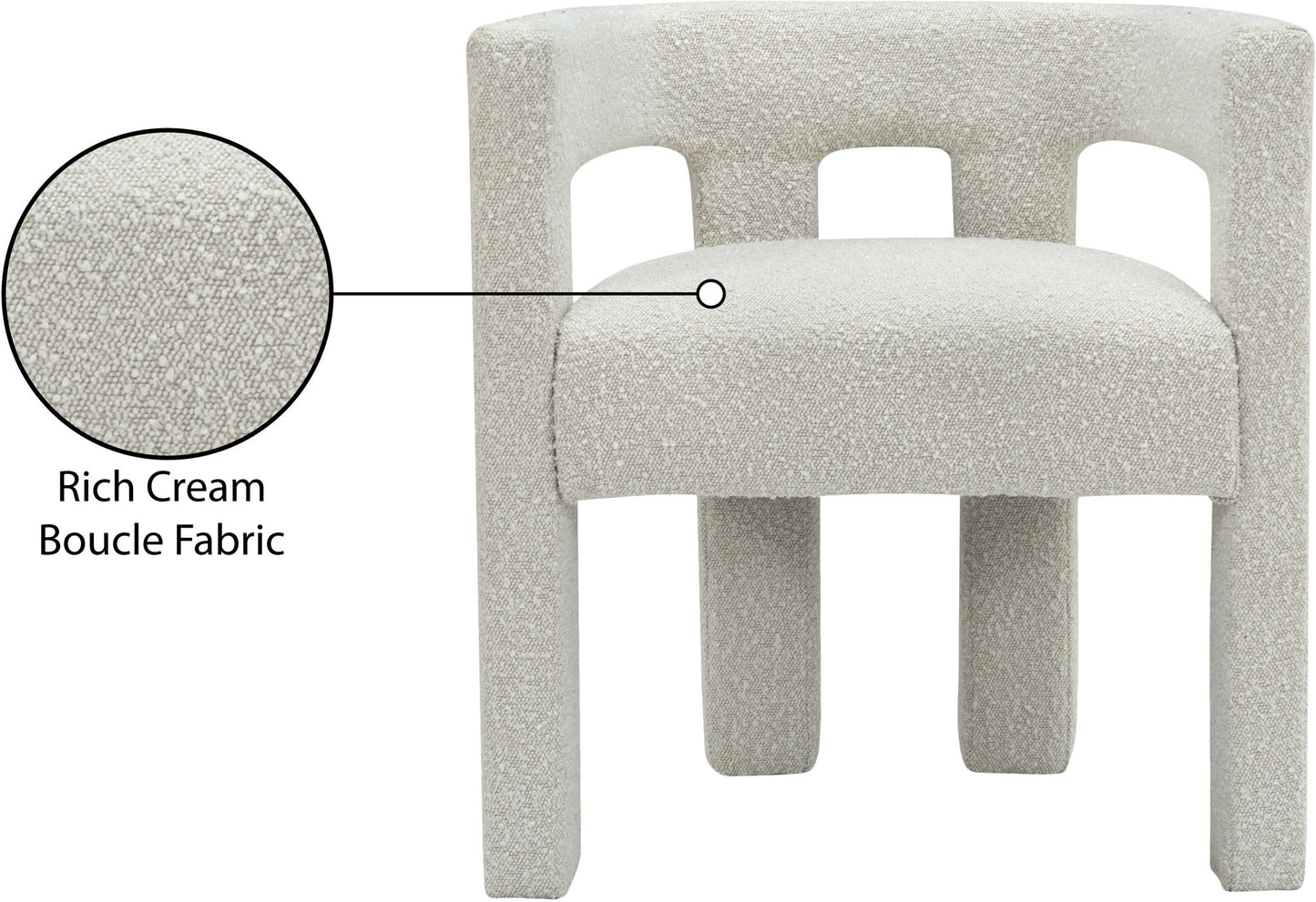 Athena - Boucle Fabric Dining Chair