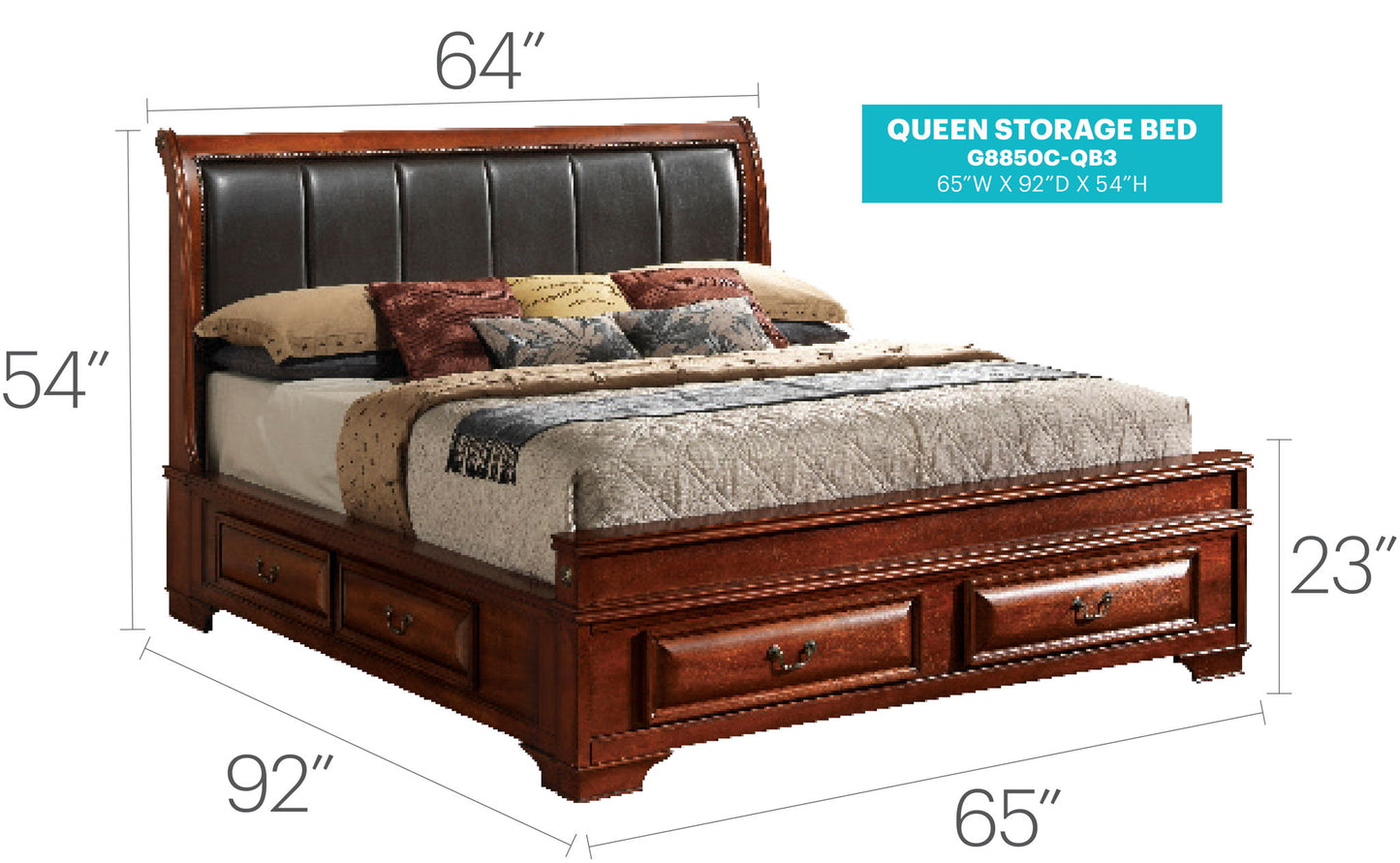 Glory Furniture - LaVita - Upholstered Storage Bed