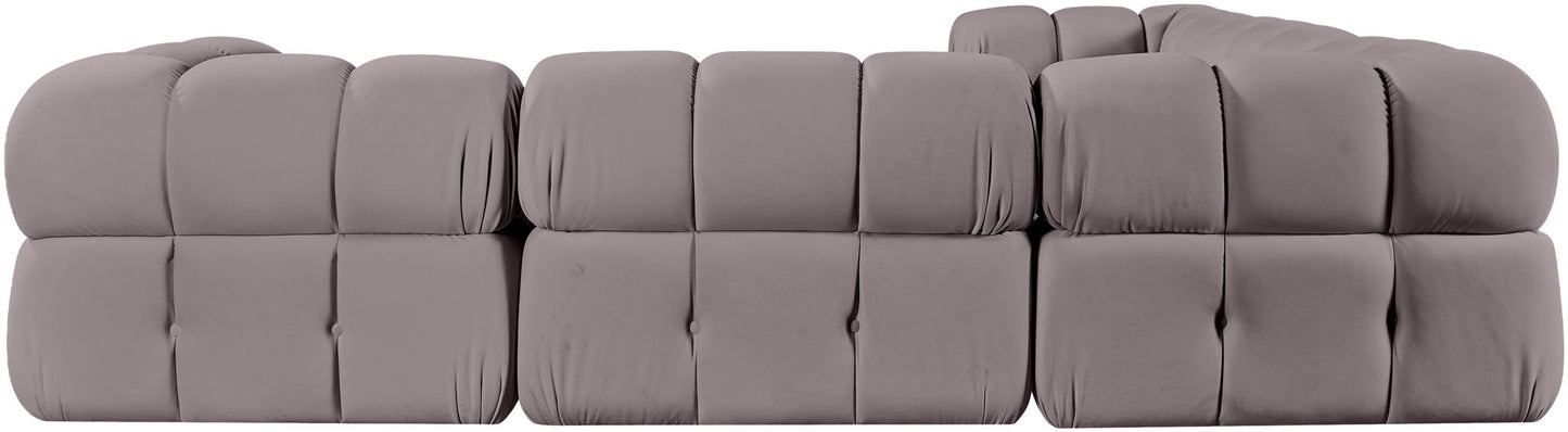 Orin - Velvet 5 Piece Modular Corner Sectional