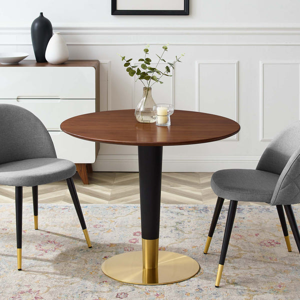 Zinque 36" Dining Table - Gold Walnut
