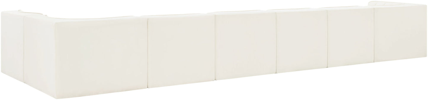 Rummi - Velvet Performance Fabric Upholstered 7 Piece Modular Sectional, L-Shaped (Right)