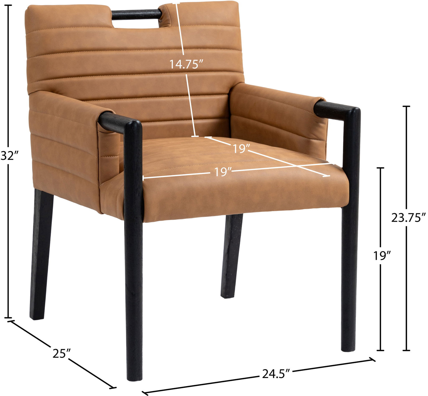Aimee - Dining Arm Chair - Black Legs