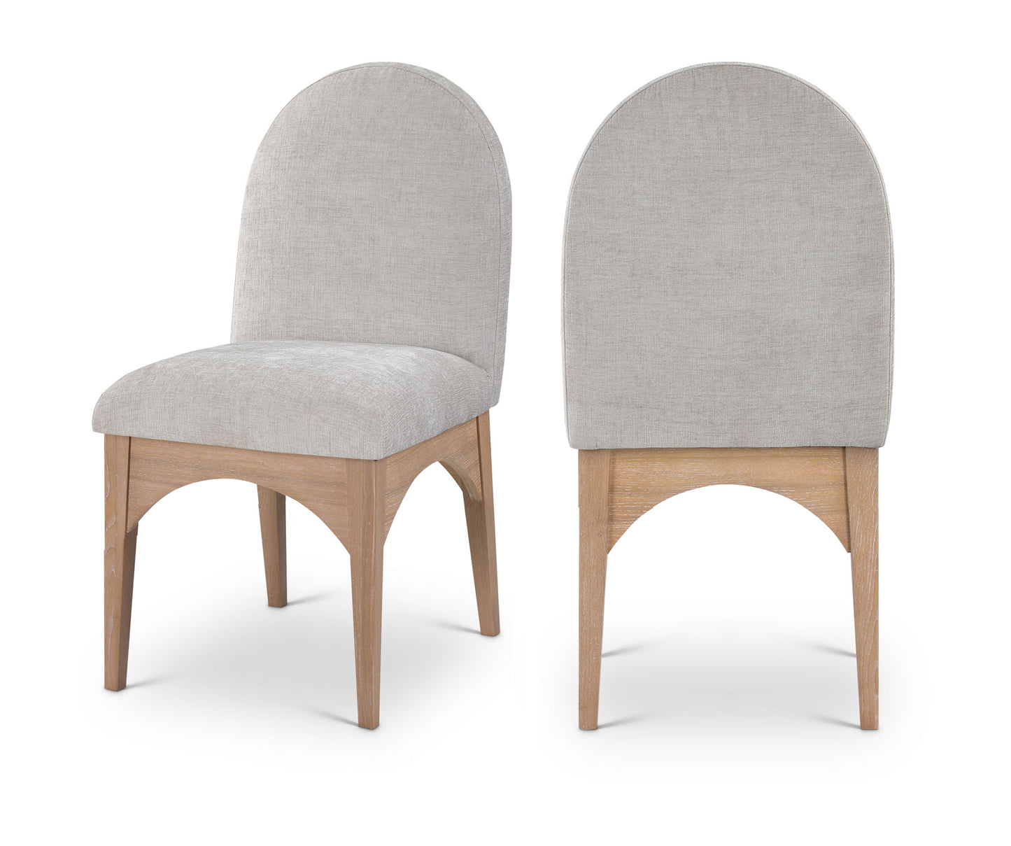 Waldorf - Chenille Dining Side Chair With Natural Legs
