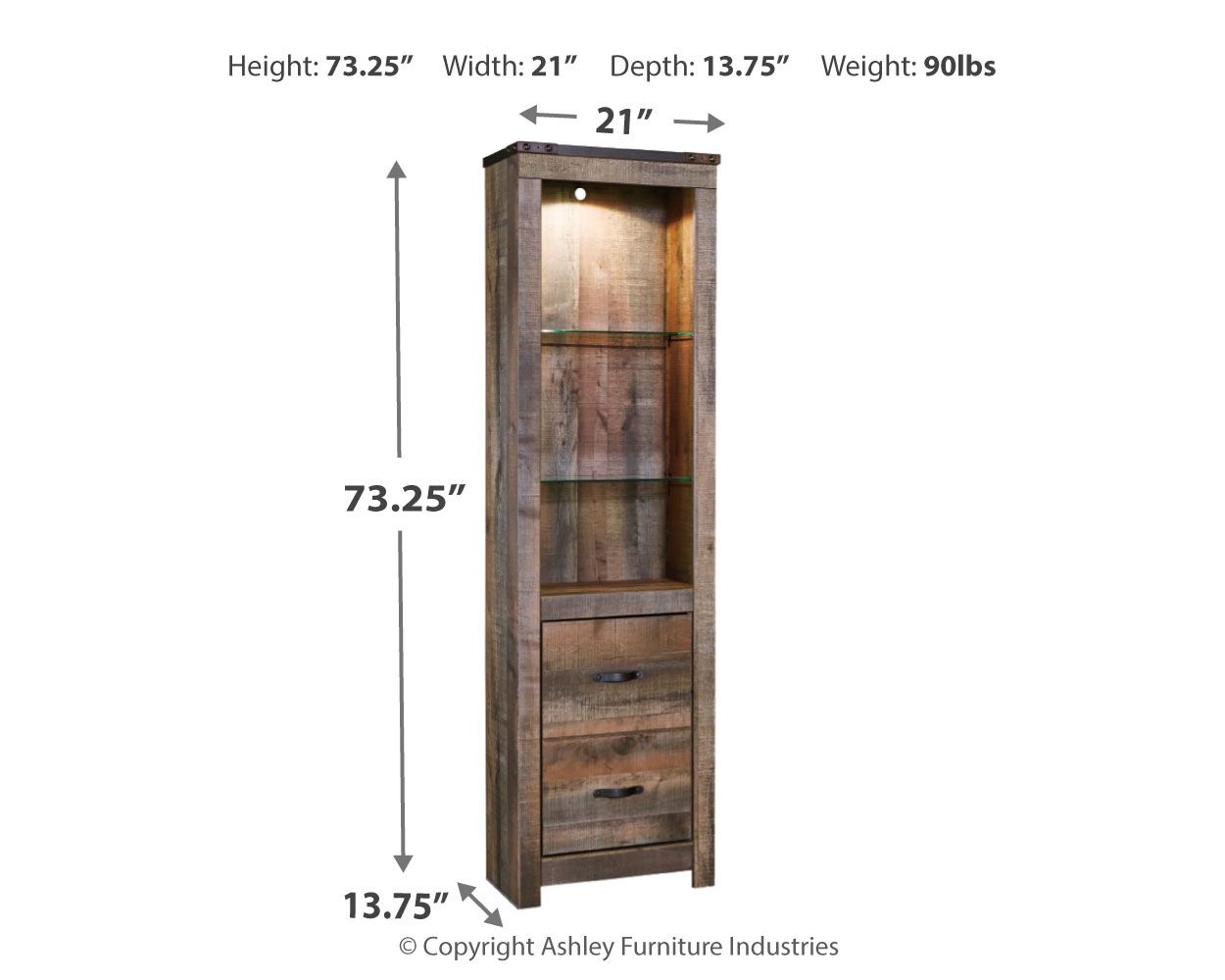 Trinell - Pier - 2-drawers - Brown