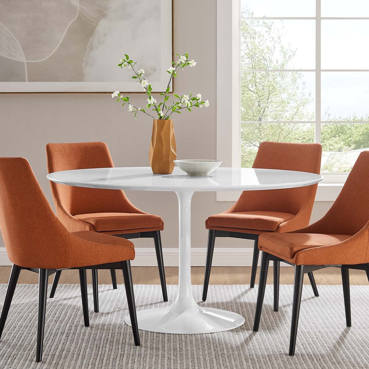Lippa Round 54" Dining Table - Wood, White