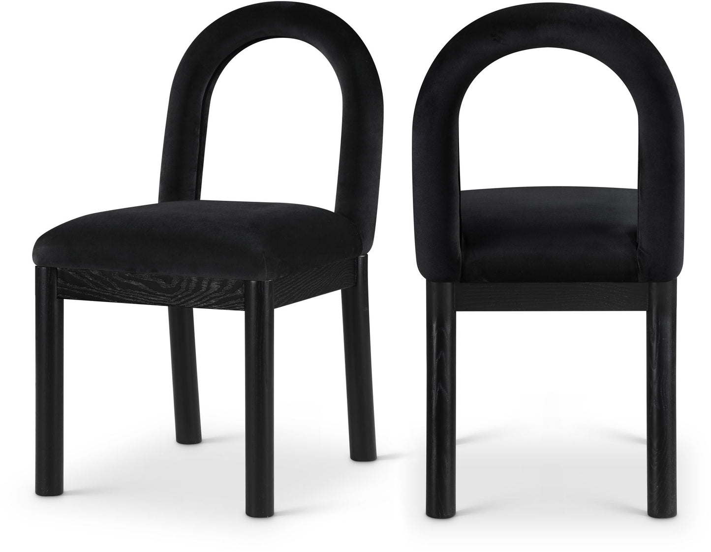 Conrad - Velvet Dining Chair With Black Legs