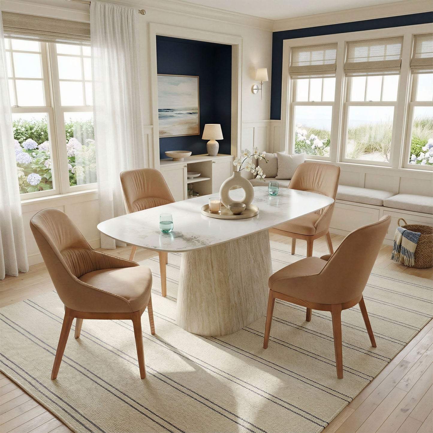 Nooka - Dining Table - White / Natural