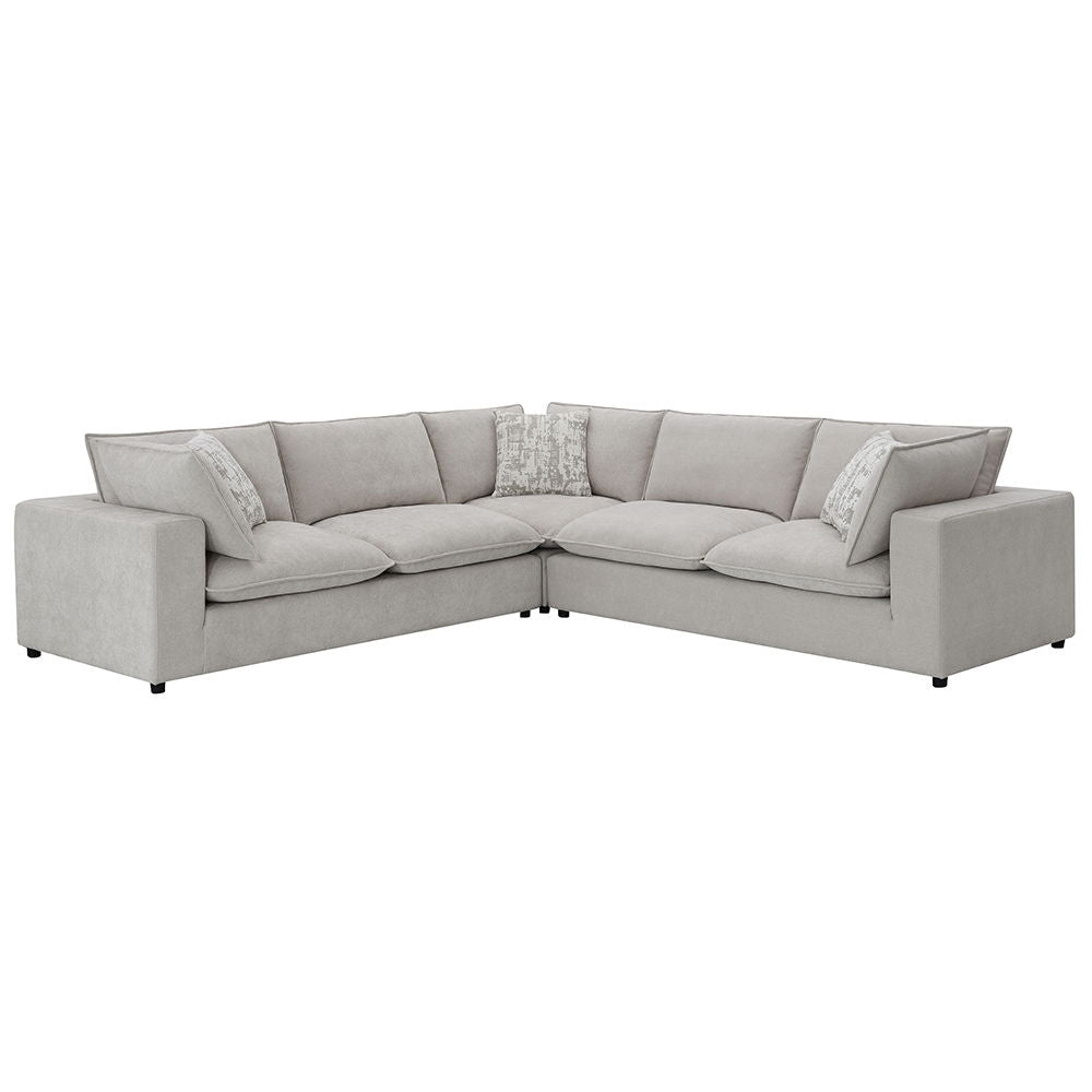 Marisa - Modular Left Facing Loveseat With 2 Pillows - Beige Boucle