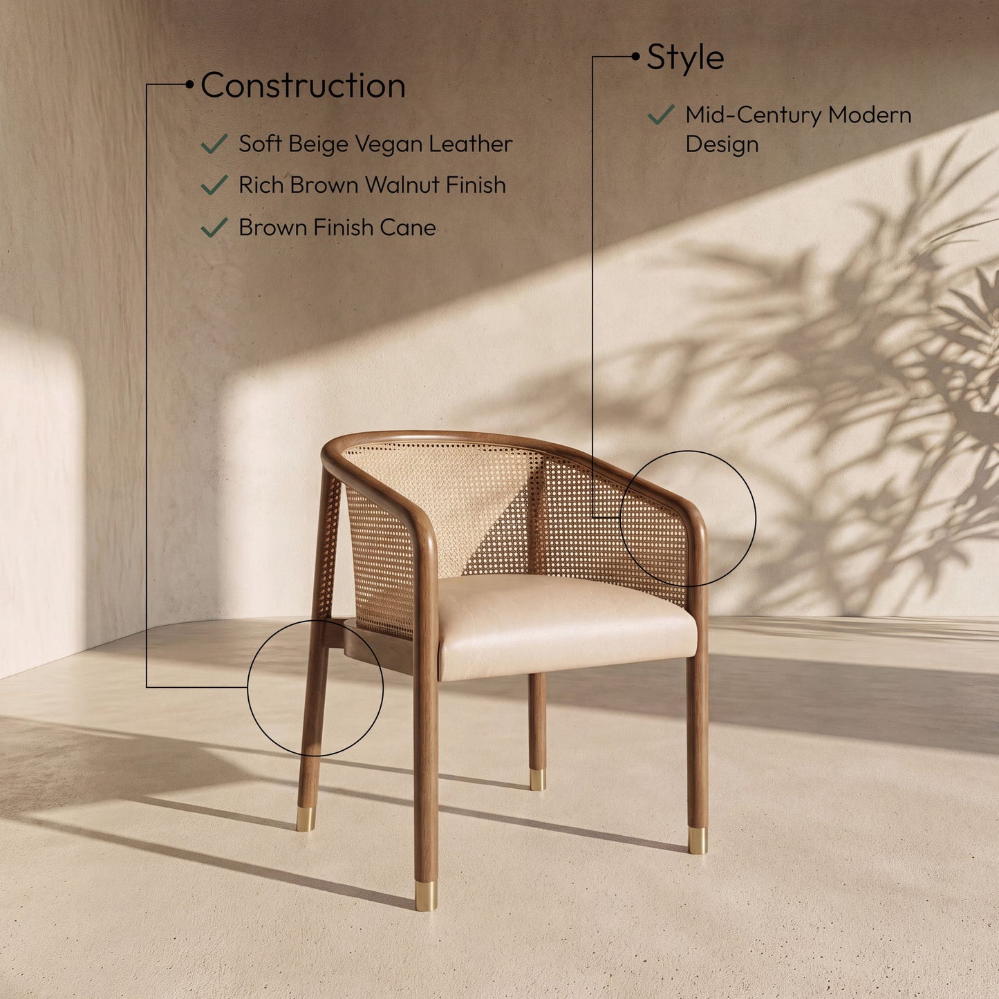 Sylvan - Vegan Leather Dining Chair (Set of 2) - Brown Frame