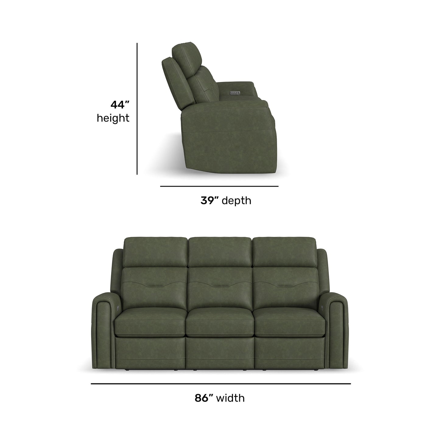 Felix - Power Reclining Sofa With Power Headrest, Lumbar, Heat & Massage