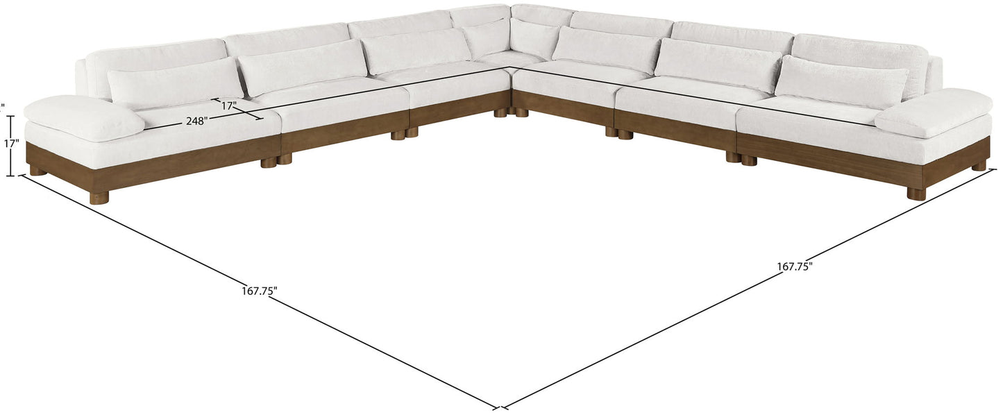 Turin - Chenille Fabric Upholstered Modular Sectional - Cream