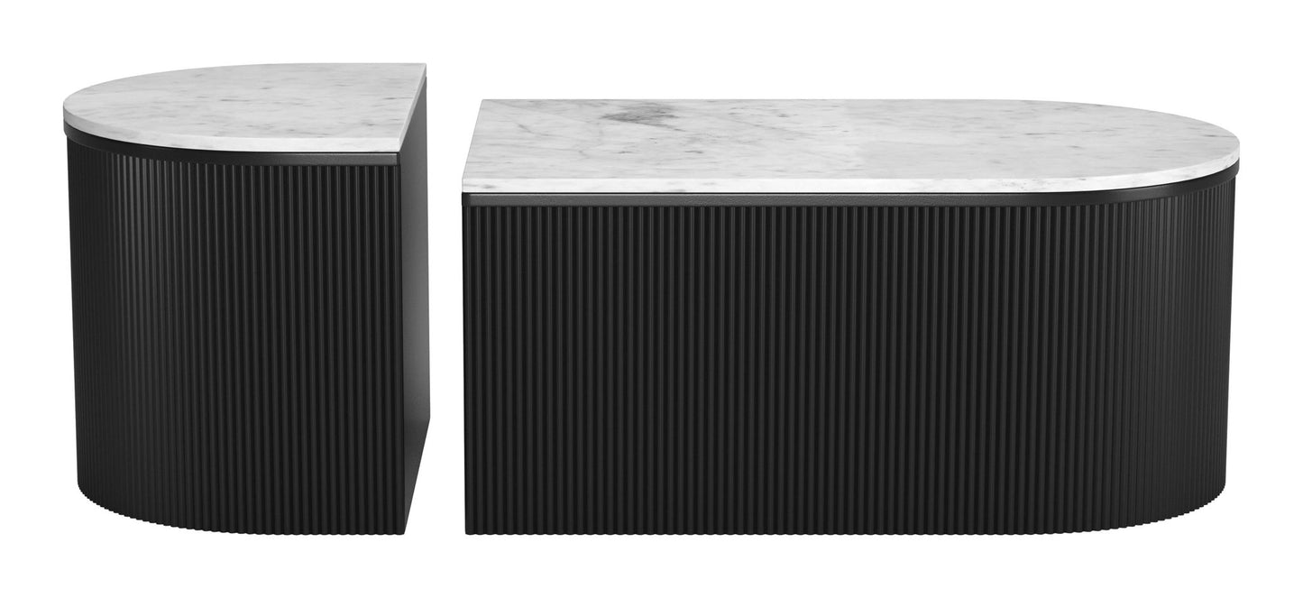 Ormara - Coffee Table Set - White / Black