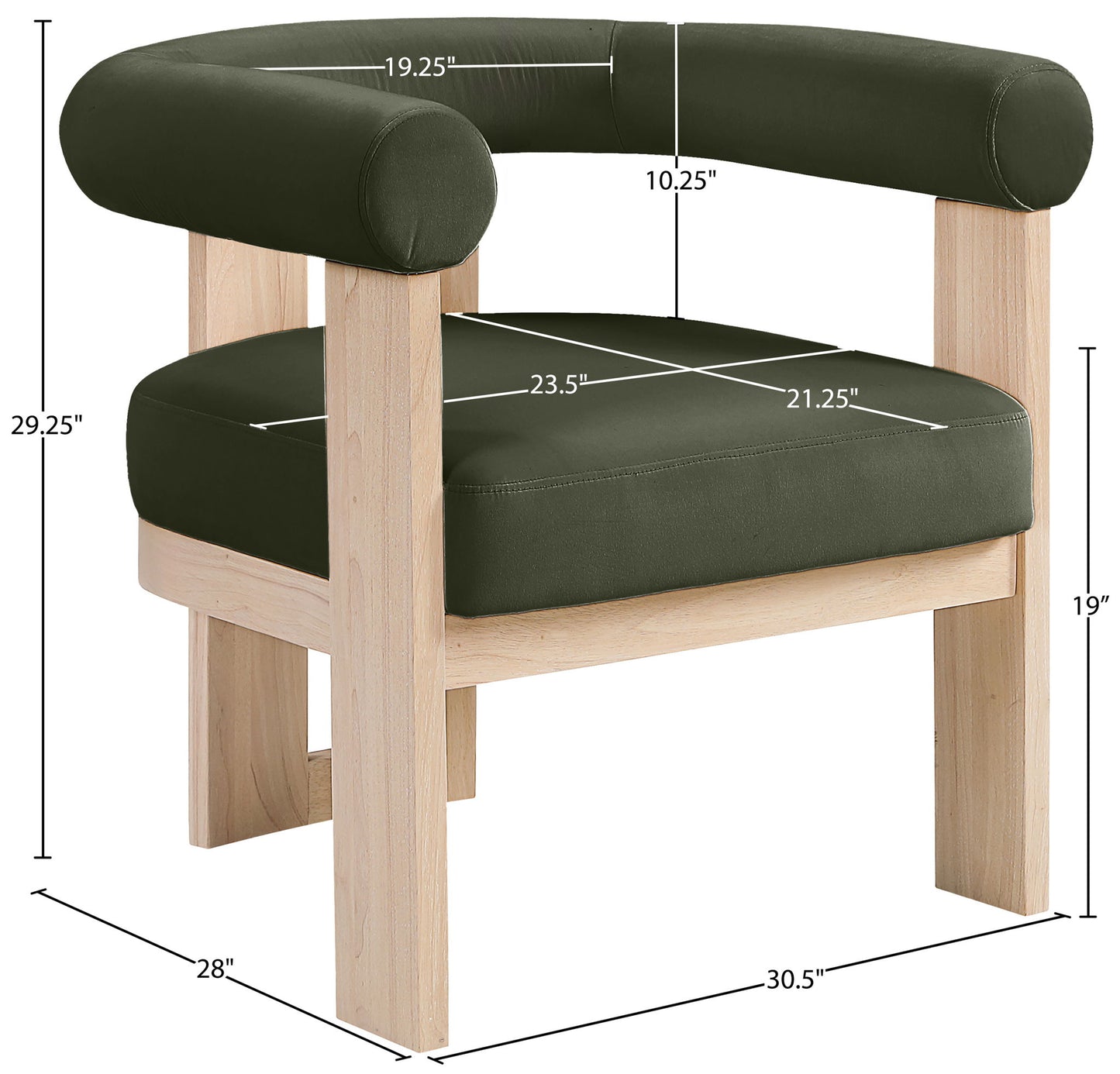 Arienzo - Performance Fabric Upholstered Accent Chair - Natural Base