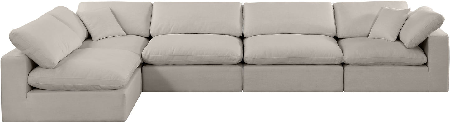 Comfy - 5 Piece Linen Modular Sectional