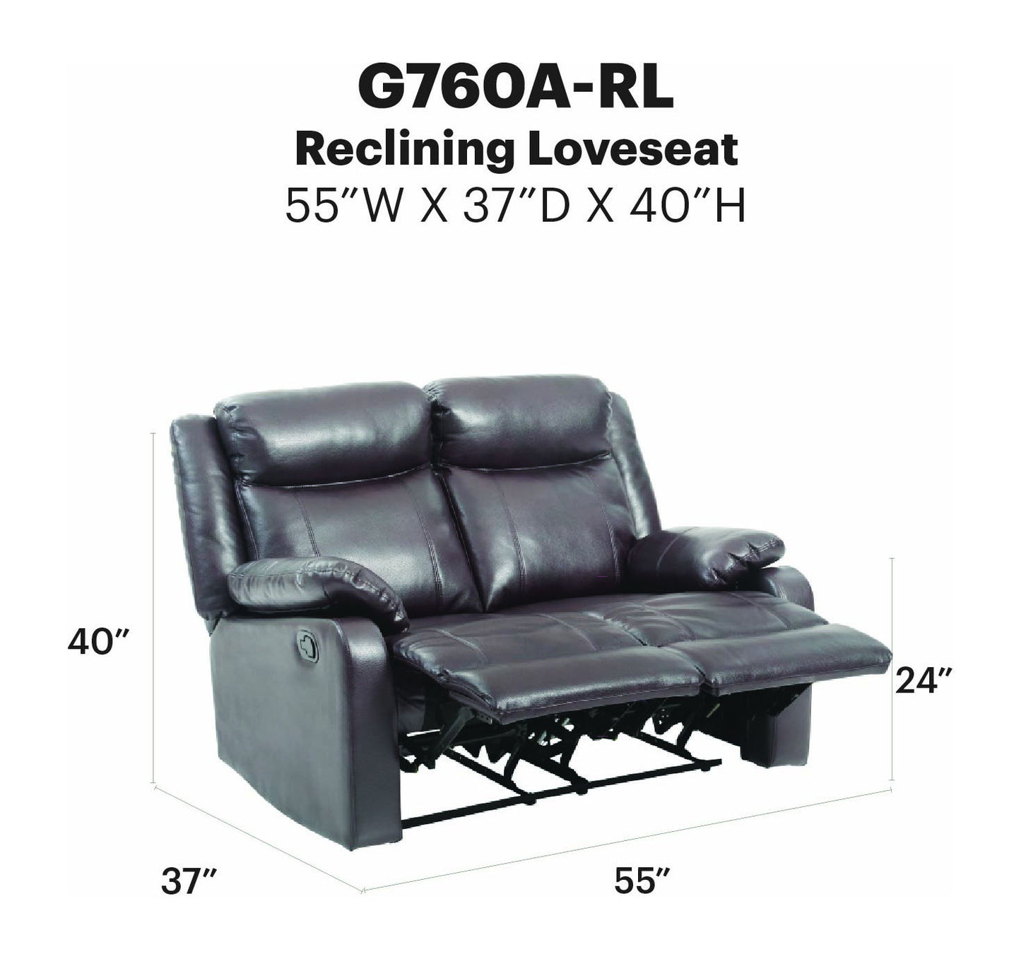 Glory Furniture - Ward - Double Reclining Loveseat