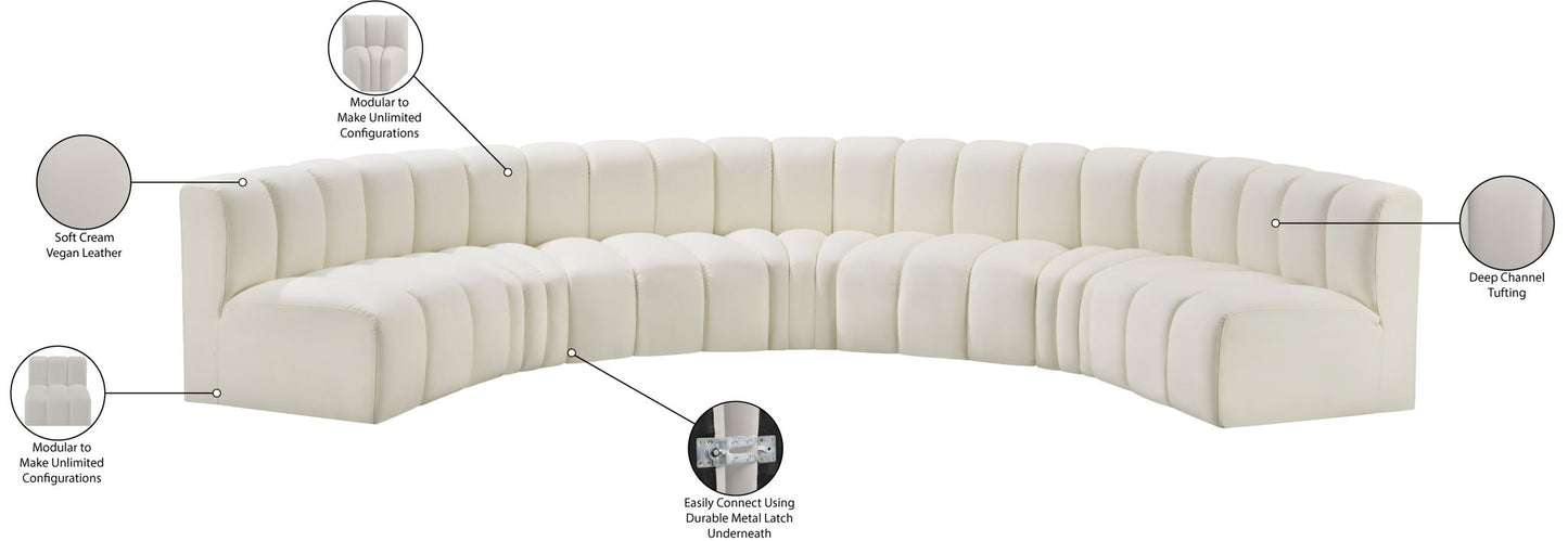 Arc - Faux Leather 7 Piece U-Shaped Modular Sofa