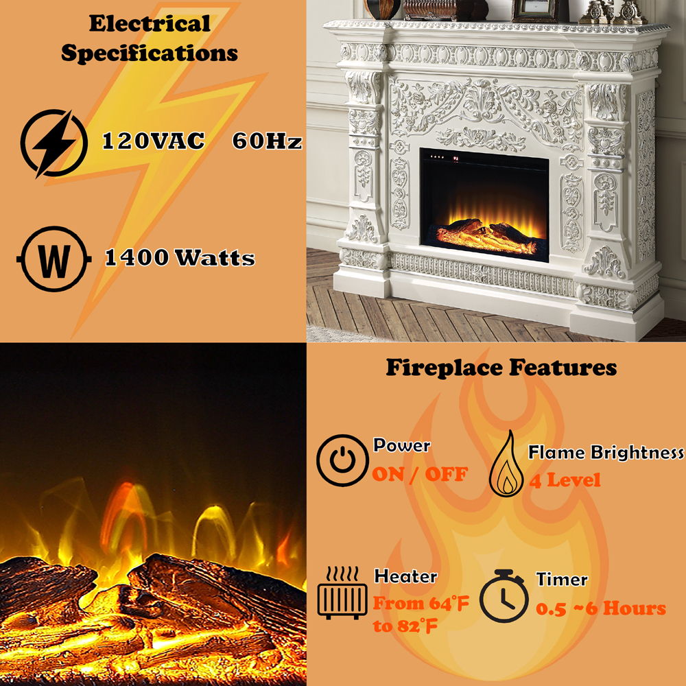 Vanaheim - Fireplace - Antique White