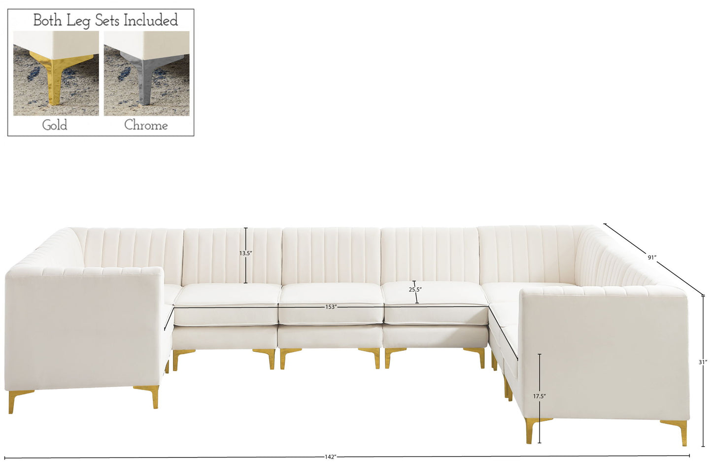 Alina - 8 Piece Modular U-Shaped Sectional