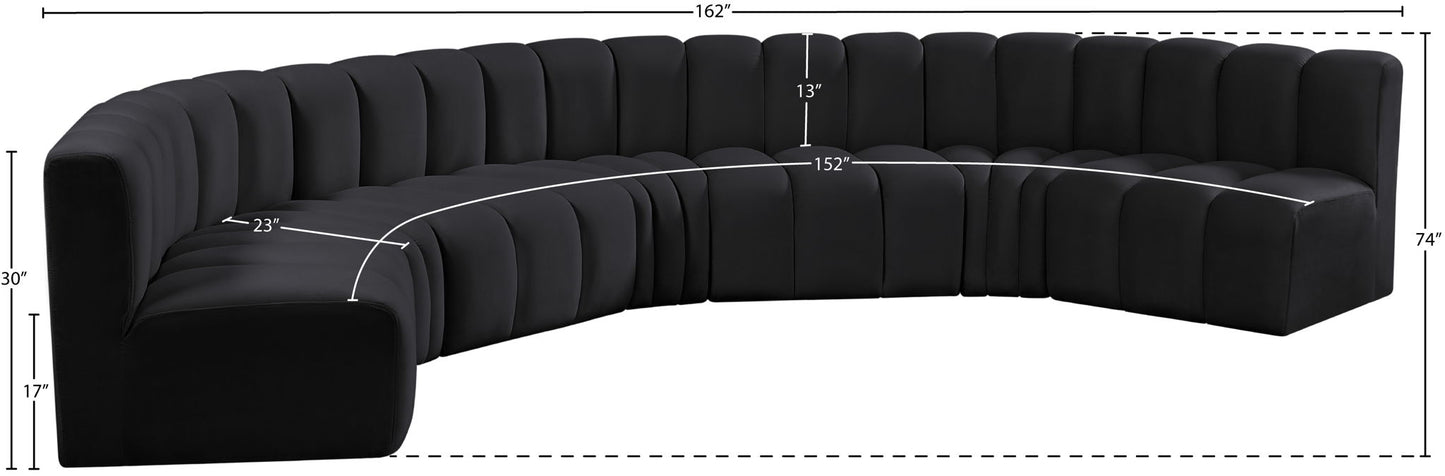 Arc - Velvet 7 Piece U-Shaped Modular Sofa