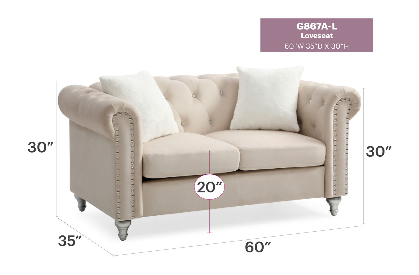 Glory Furniture - Raisa - Loveseat