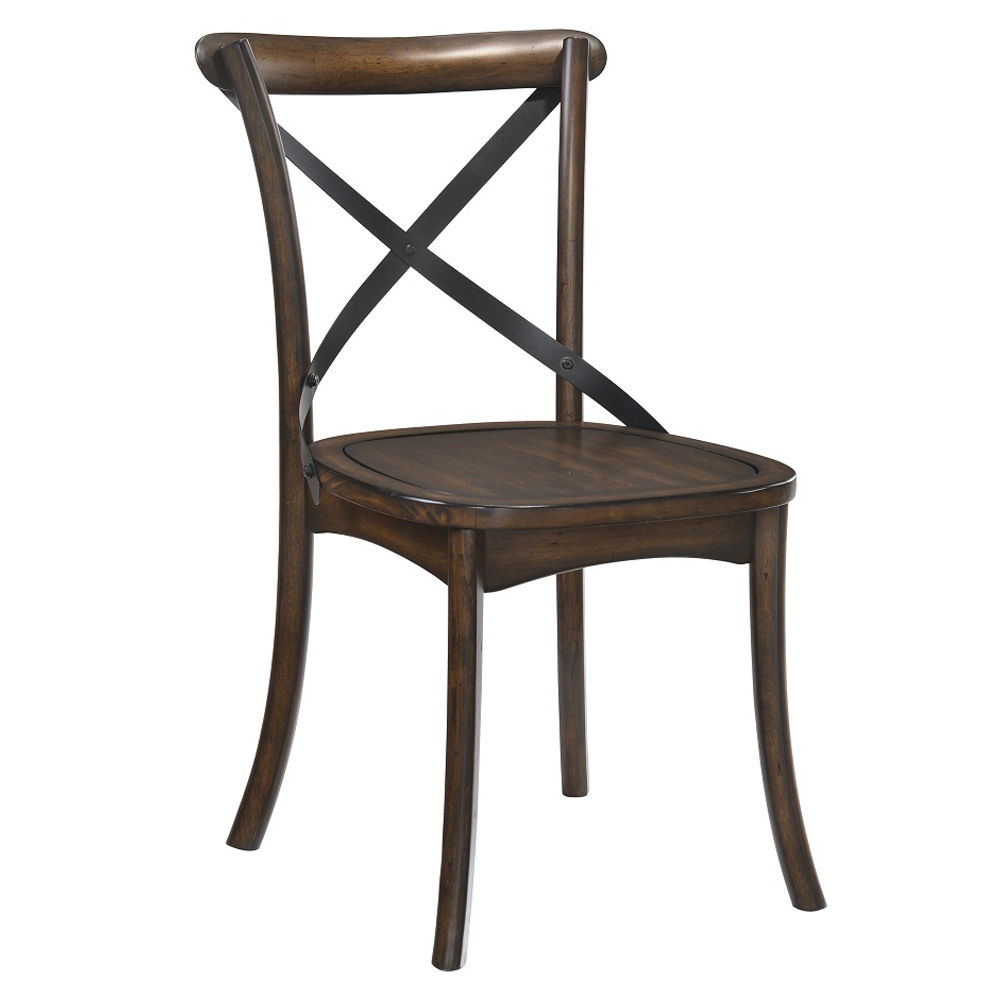 Kaelyn - Side Chair (Set of 2) - Dark Oak & Black Metal