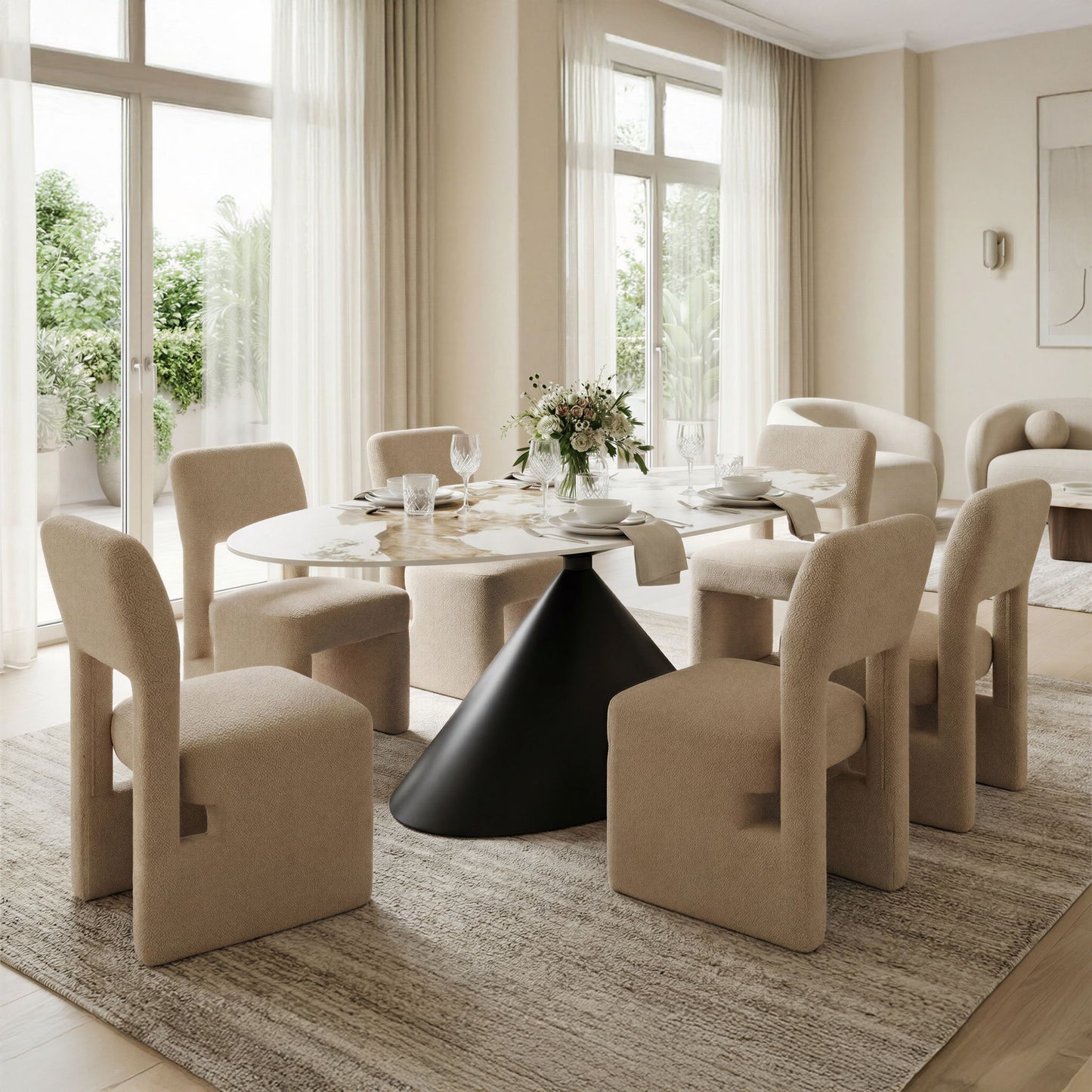Armana - Dining Table - White / Brown