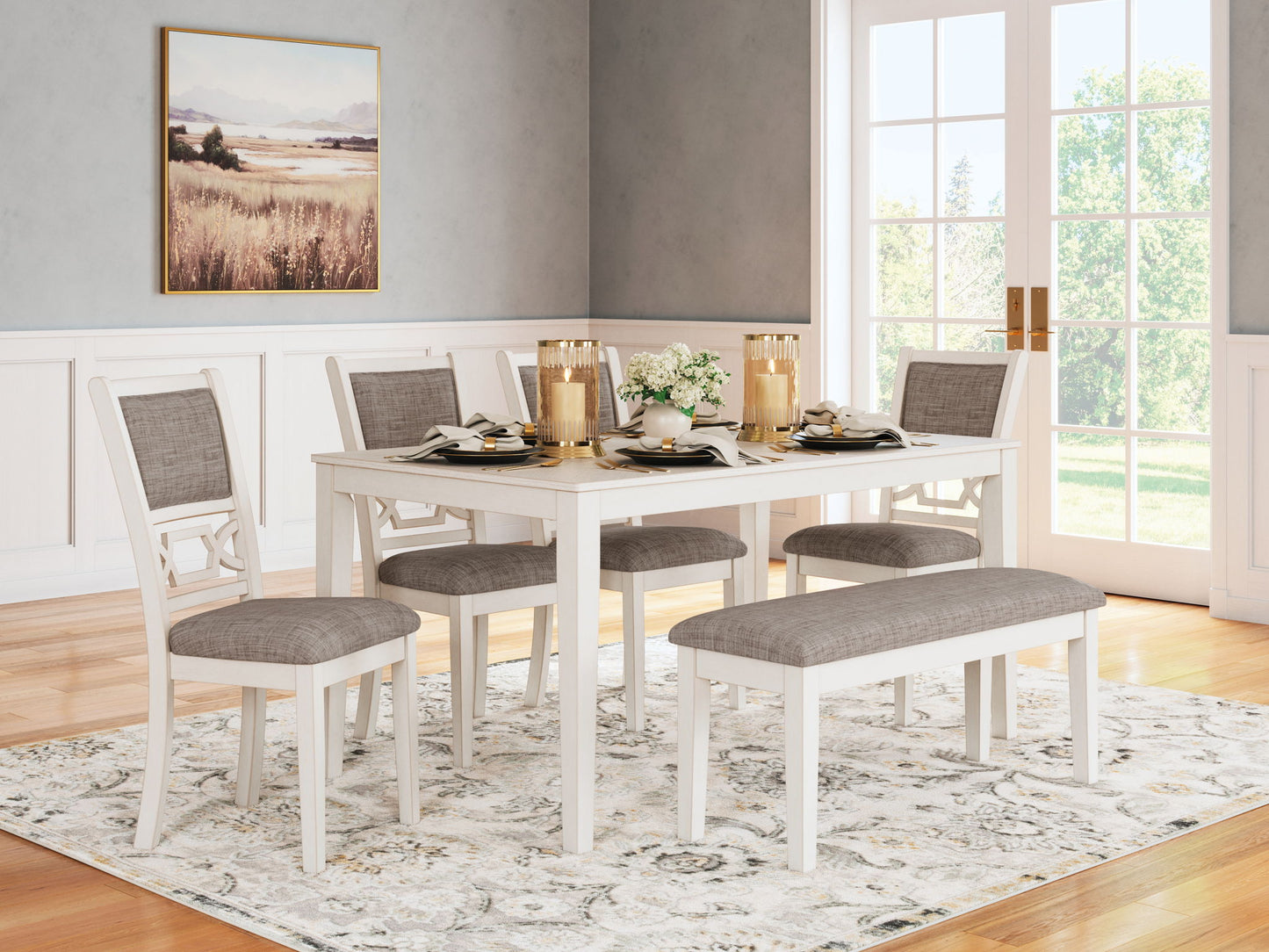 Erinberg - Dining Room Table Set (Set of 6) - Antique White