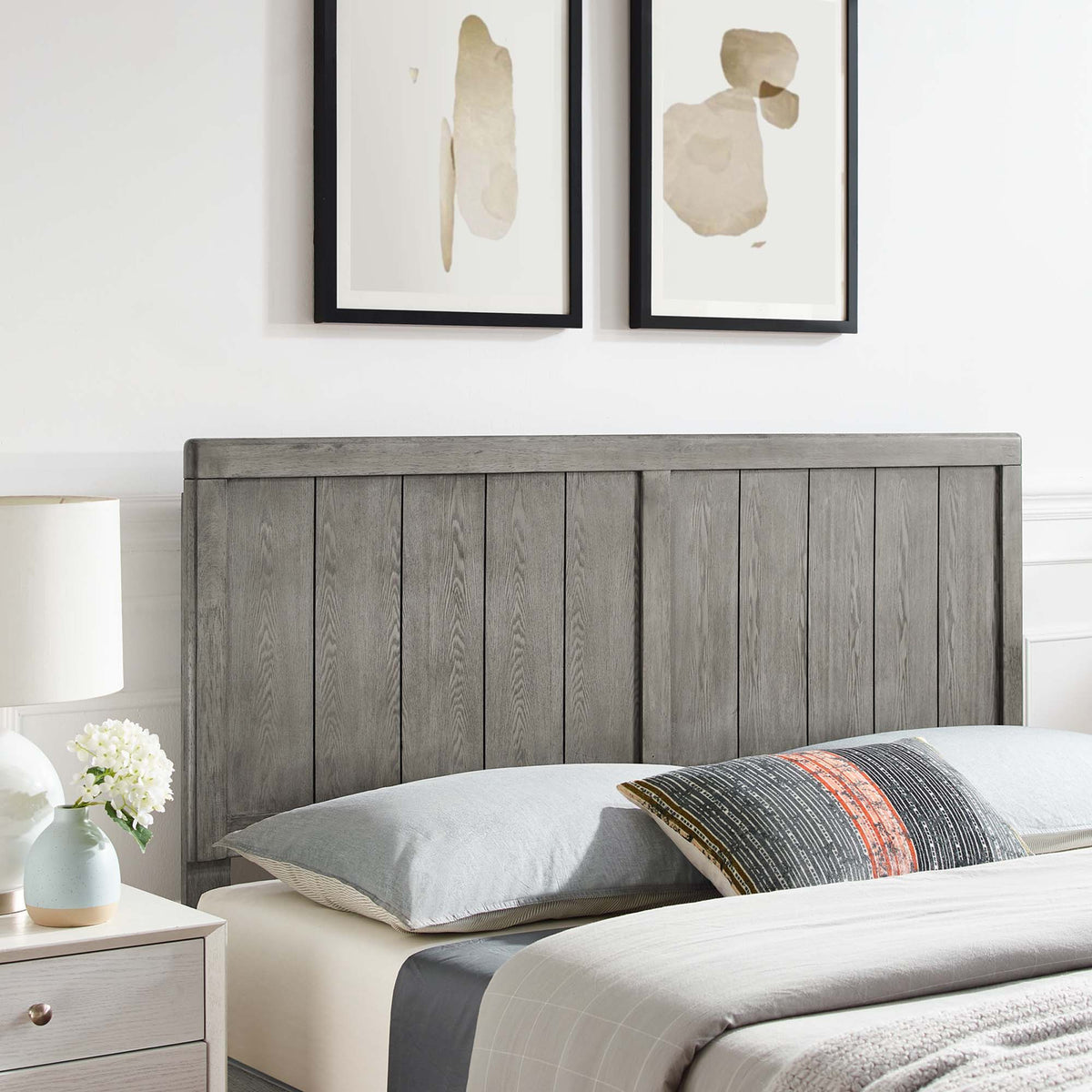 Robbie Wood Headboard - Twin, Gray