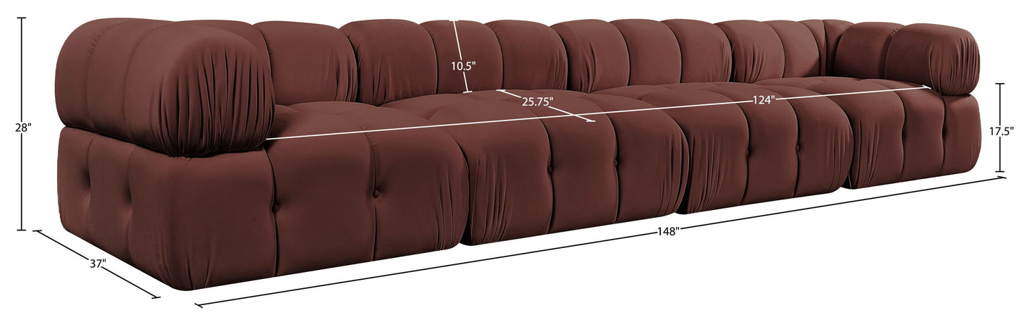 Orin - Fabric Velvet 4 Piece Modular Sofa