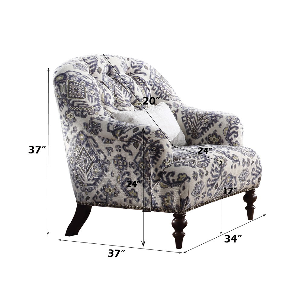 Saira - Chair With Pillow - Pattern Fabric
