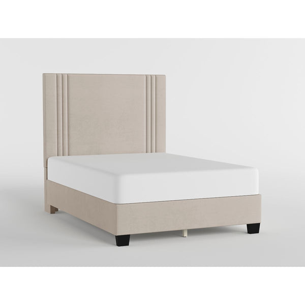 54" Beige Microfiber Platform Bed