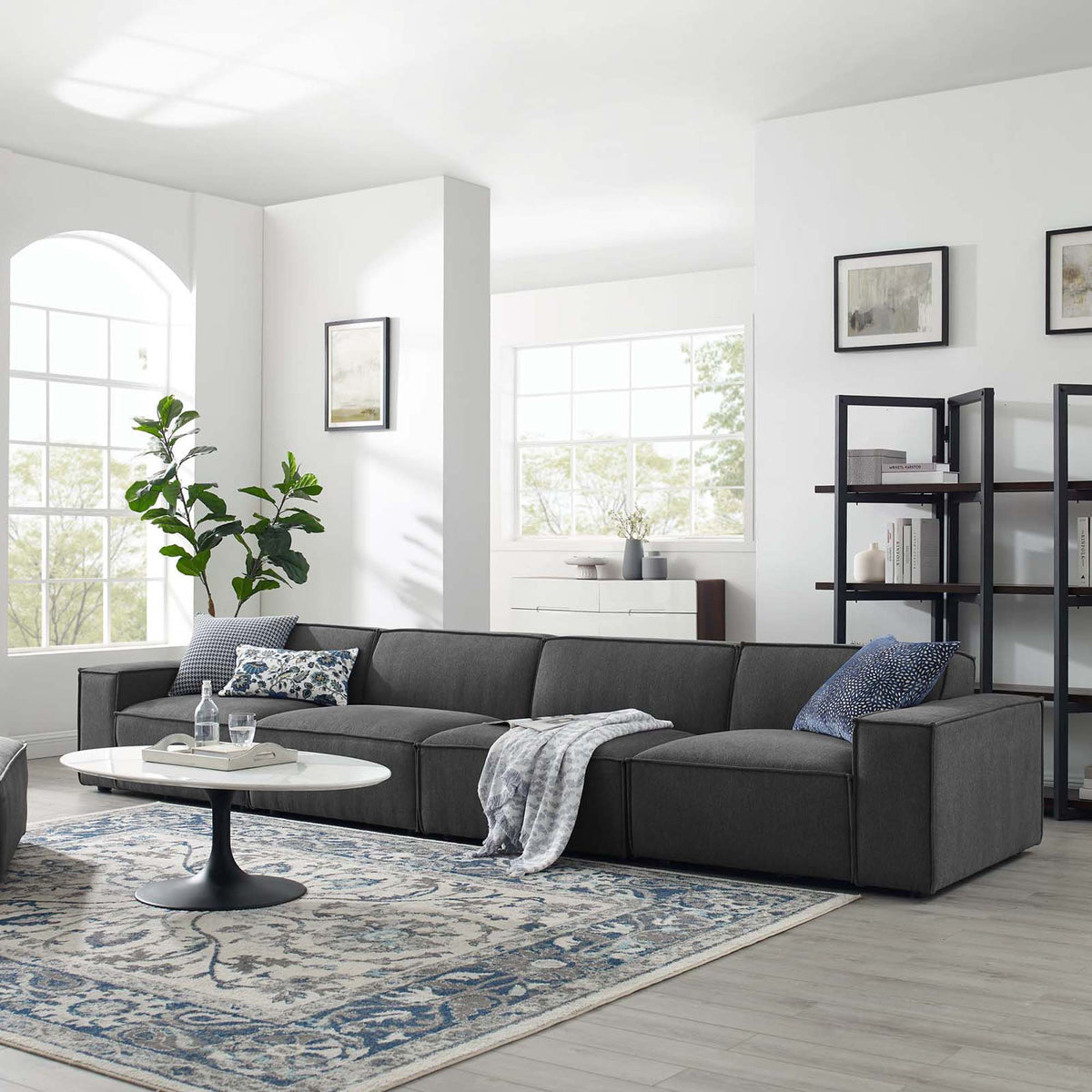 Restore 4-Piece Sectional Sofa - Charcoal