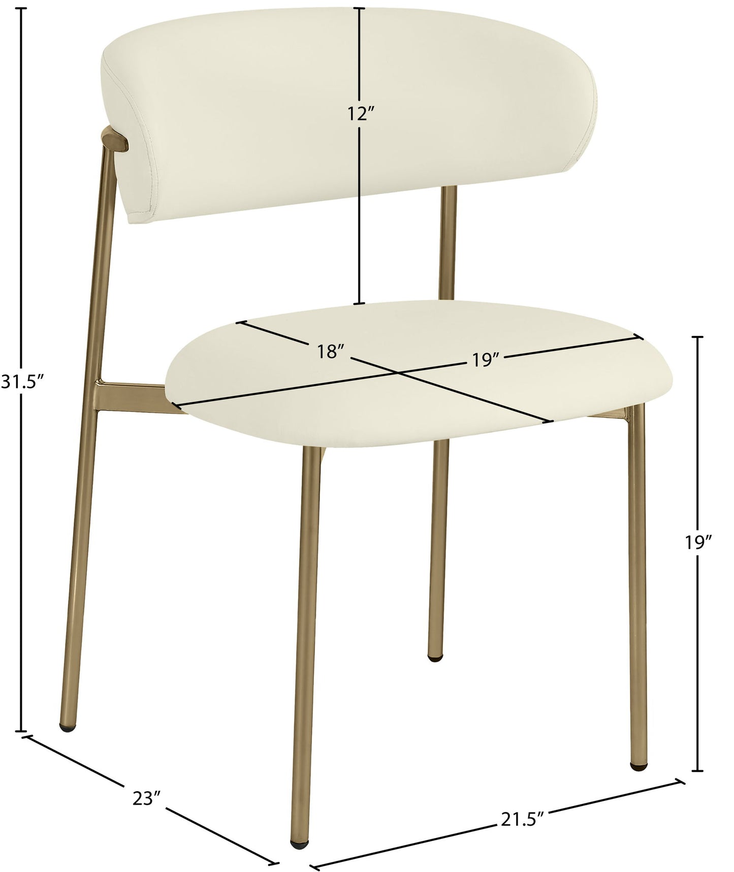 Lupita - Dining Chair With Brushed Gold Legs (Set of 2)