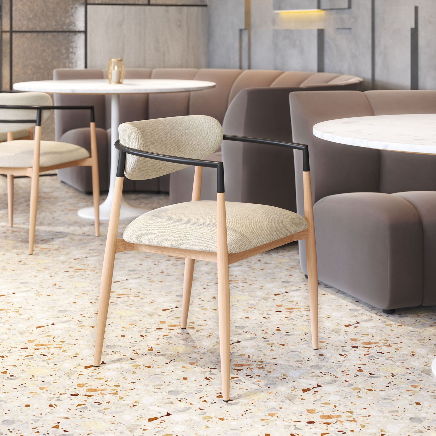 Equinox - Dining Chair - Oyster Gray / Natural