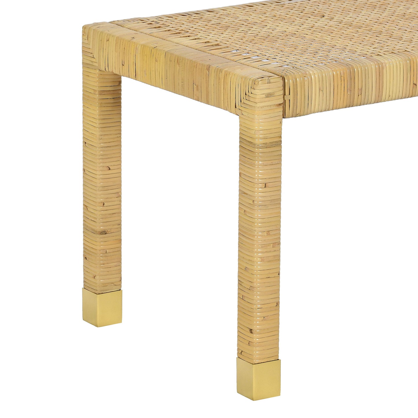 Amara - Woven Rattan Bench