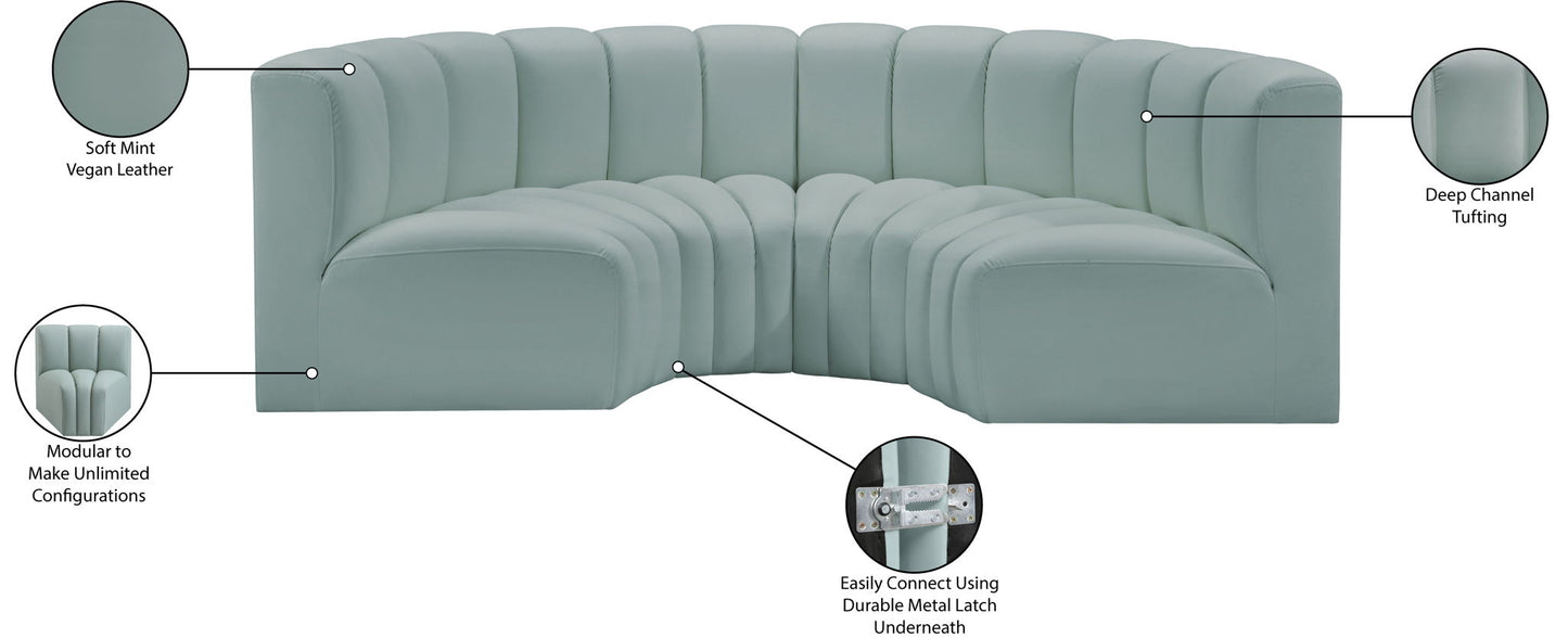 Arc - Faux Leather 4 Piece U-Shaped Modular Sofa