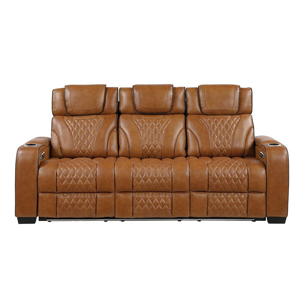 Apex Power Double Reclining Sofa with Center Drop-Down Cup Holders, Power Headrests, Storage Arms with Cup holders, Reading Lights, Wireless Charger, Air Massage and Heat, LED Lighting and Charging Ports