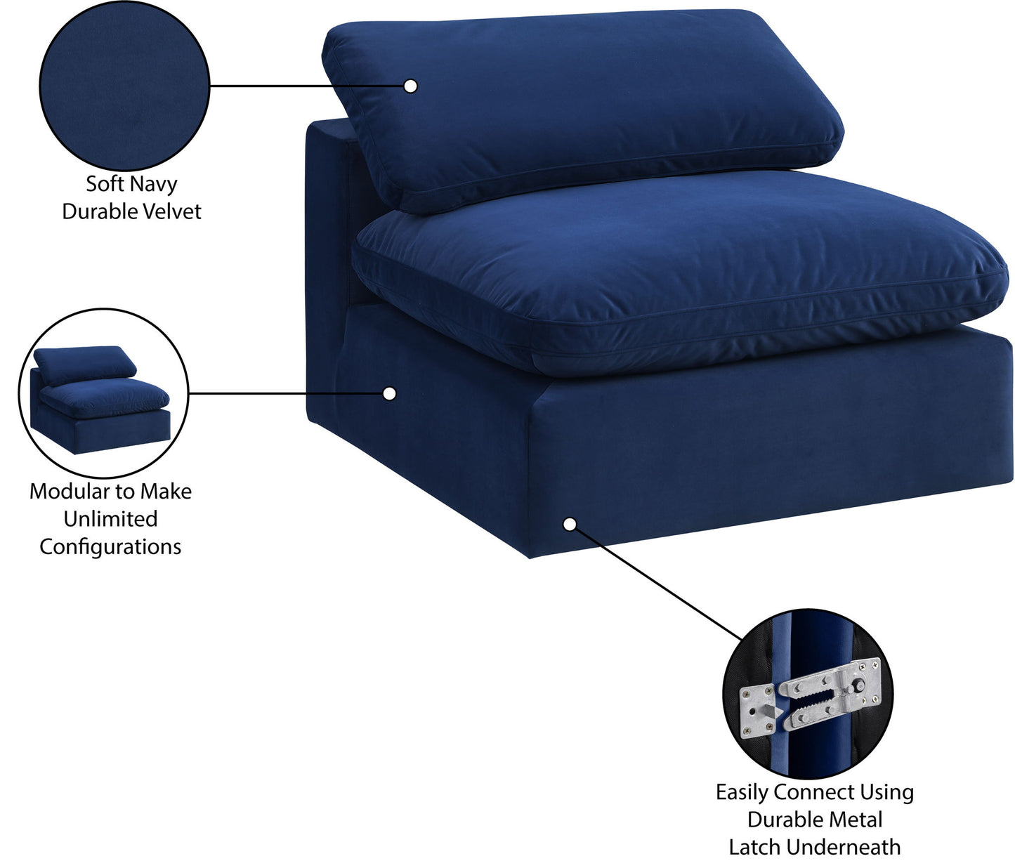 Comfy - Velvet Armless Chair