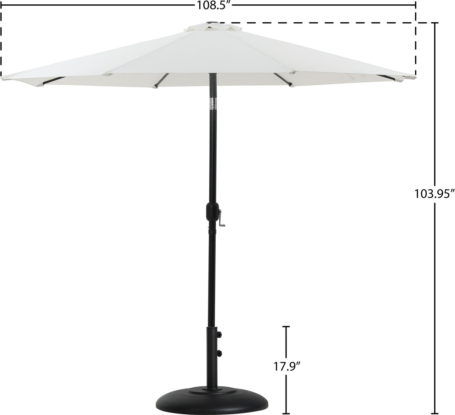 Fiji - Aluminum Patio Umbrella With Round Black Base