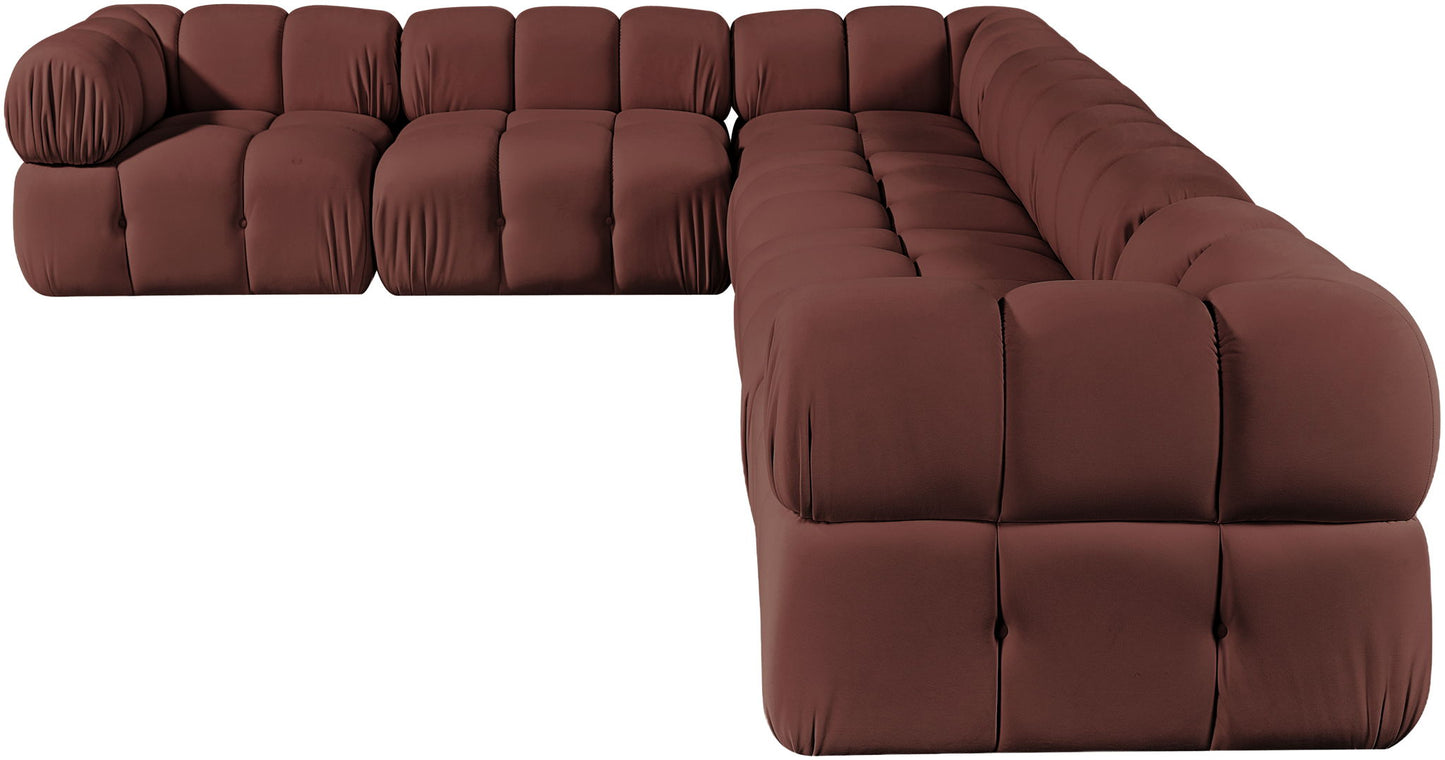 Orin - L-Shaped Velvet 6 Piece Modular Sectional