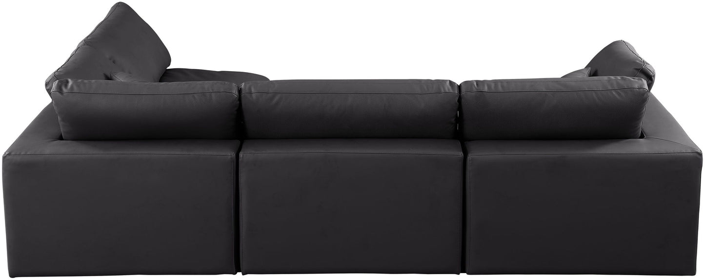 Comfy - 4 Piece Faux Leather Modular Armless Sectional