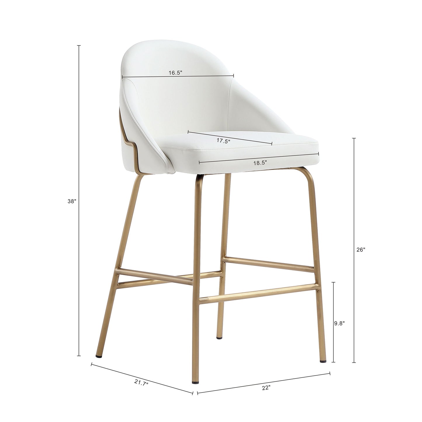 Manhattan Gracie - Counter Stool With Gold Base