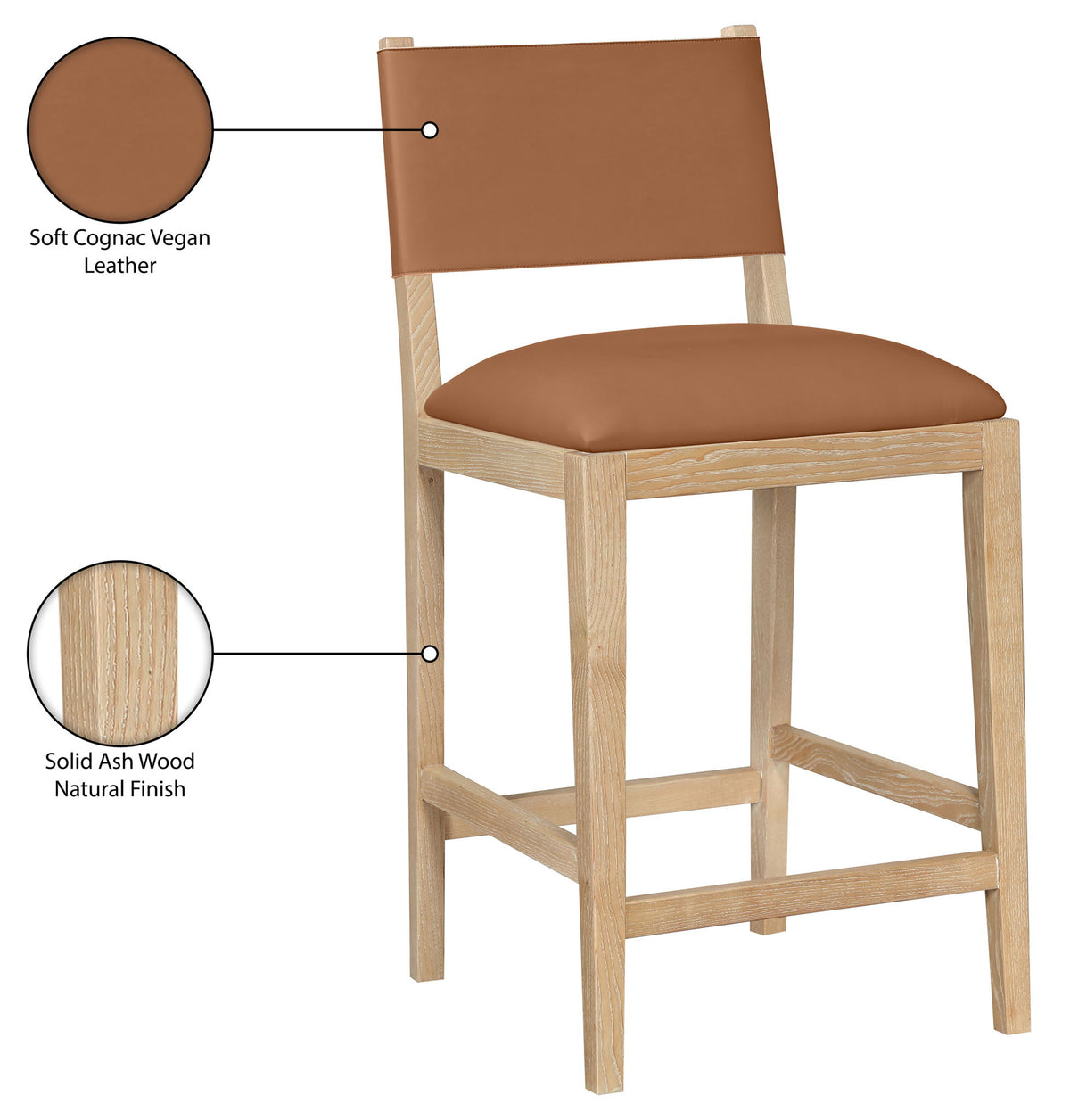 Avon - Vegan Leather Counter Stool