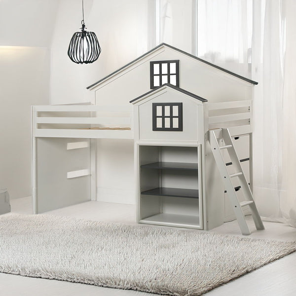 Ratana - Loft Bed - Gray & White